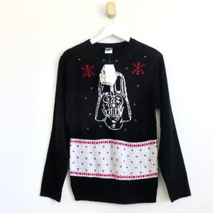 NEW! Star Wars Darth Vader Knit Ugly Christmas Sweater Black Red Youth XL